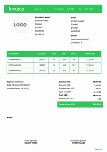 Consulting Invoice Template