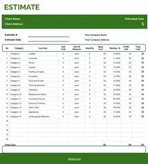 Plumbing Estimate Template