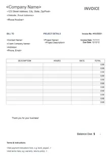 Portrait Videography Invoice Template