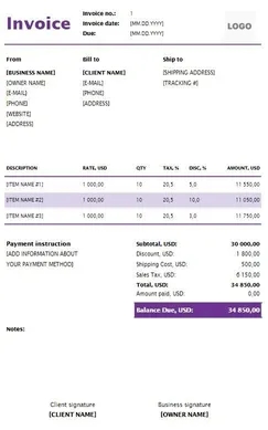 Medical Invoice Templates