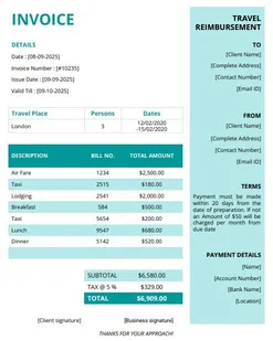 Travel Agency Invoice Templates