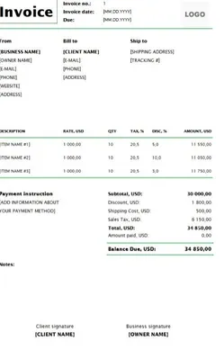 IT Services Invoice Template