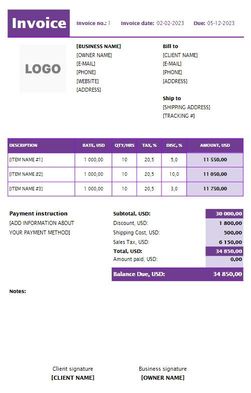 Free Graphic Design Invoice Templates (Word, Excel, PDF)