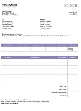 Blank Invoice Template