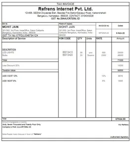 Tally Invoice Template