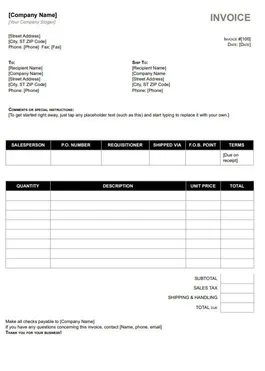 Blank Invoice Template