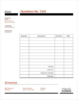 Free Quotation Templates in Word, Excel, PDF | Quote Format