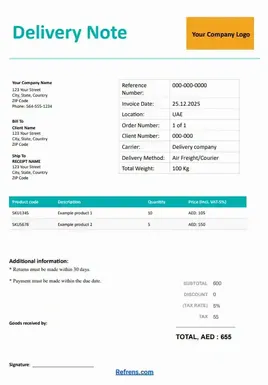 Delivery Note Online