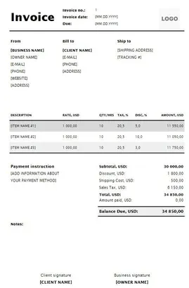 Consulting Invoice Templates