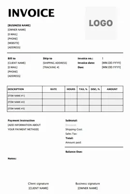  Invoice  Template for Freelancers