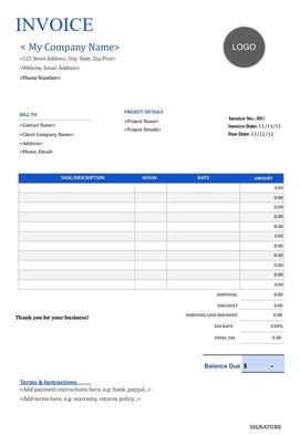 Free Consulting Invoice Templates (Word, Excel, PDF)