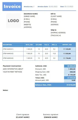 Digital Marketing Invoice Template