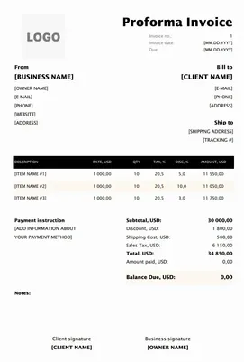Online Proforma Invoice