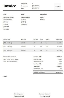 FREE Roofing Invoice Templates (Word, Excel, PDF)