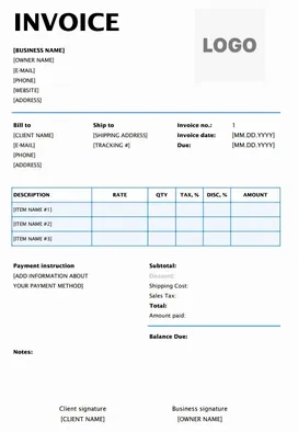 Free Invoice Template