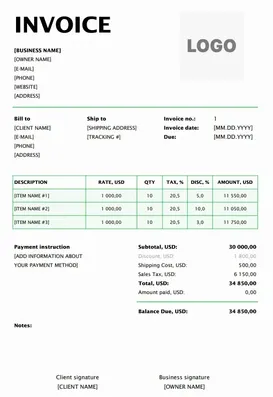Purchase Order Format