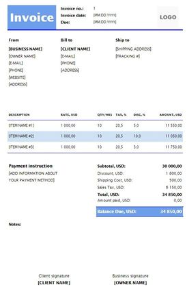 Free Graphic Design Invoice Templates (Word, Excel, PDF)