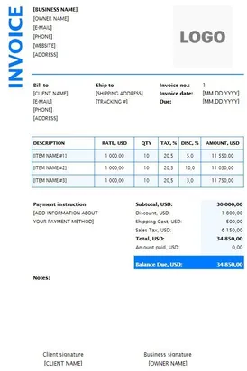 Law Firm Invoice Template