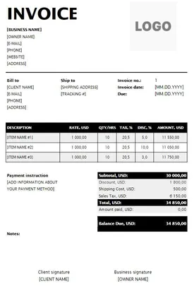 Travel Agency Invoice Templates