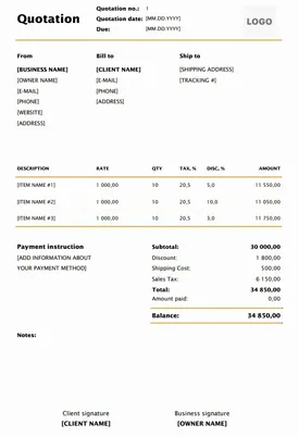 Quotation with GST Format