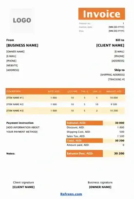 Simple Proforma Invoice Template Excel