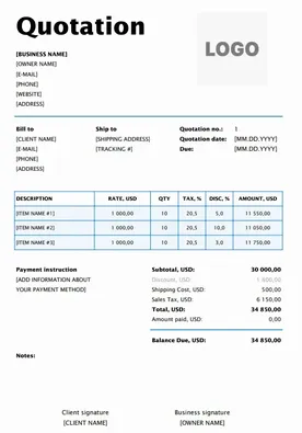 GST Quotation in Excel