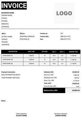 FREE Social Media Invoice Templates (Word, Excel, PDF)