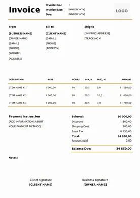 Freelance Invoice Template