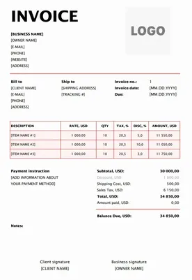 Proforma Invoice Format
