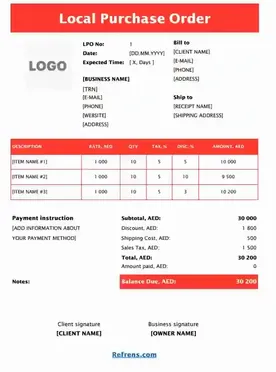 Purchase Order Format