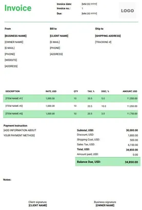 Consulting Invoice Templates