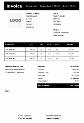Invoice Format