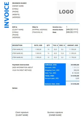 Healthcare Invoice Templates