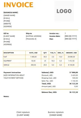 Rental Invoice Templates