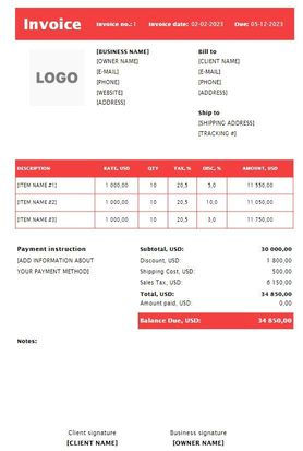 Web Design & Development Invoice Templates (Excel, Word, PDF)