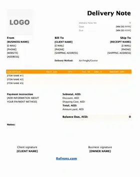 Delivery Note Template