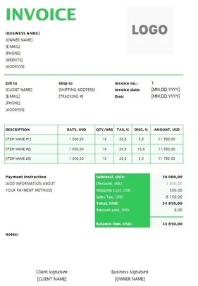 Medical Invoice Templates