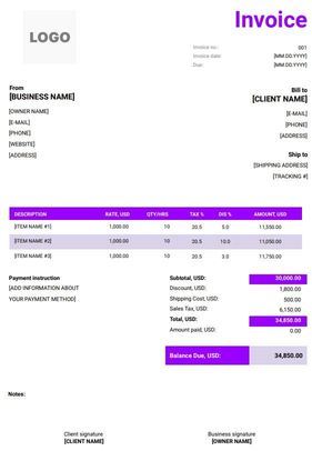 FREE Social Media Invoice Templates (Word, Excel, PDF)