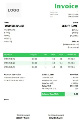 Law Firm Invoice Template