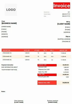 Sample Proforma Invoice