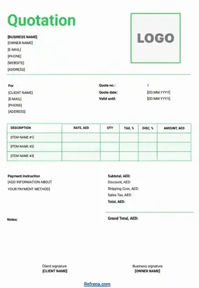 Quotation Template Word