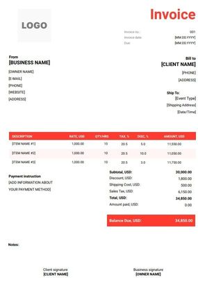 FREE Catering Invoice Templates (Word, Excel, PDF)