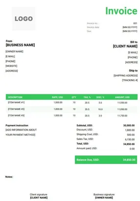 Tax Invoice Template