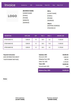 Web Design & Development Invoice Templates (Excel, Word, PDF)