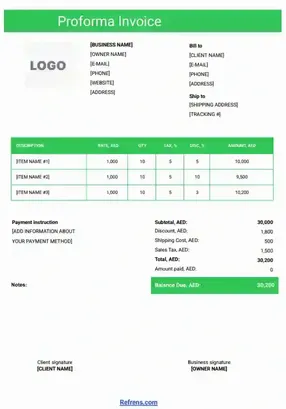 Export Proforma Invoice Format​