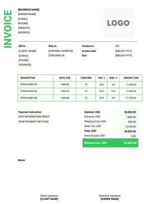 Law Firm Invoice Template