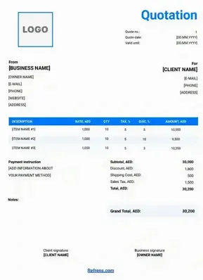 Letterhead Quotation Template