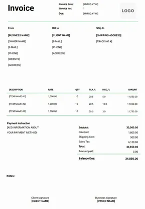Sales Invoice Format