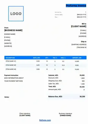 Proforma Invoice Template