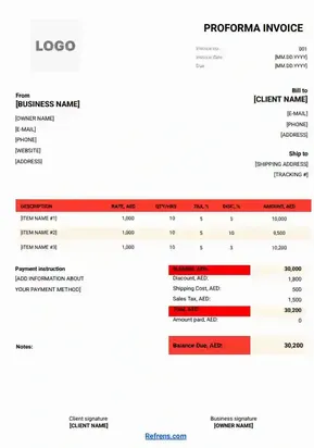 Sample Proforma Invoice 